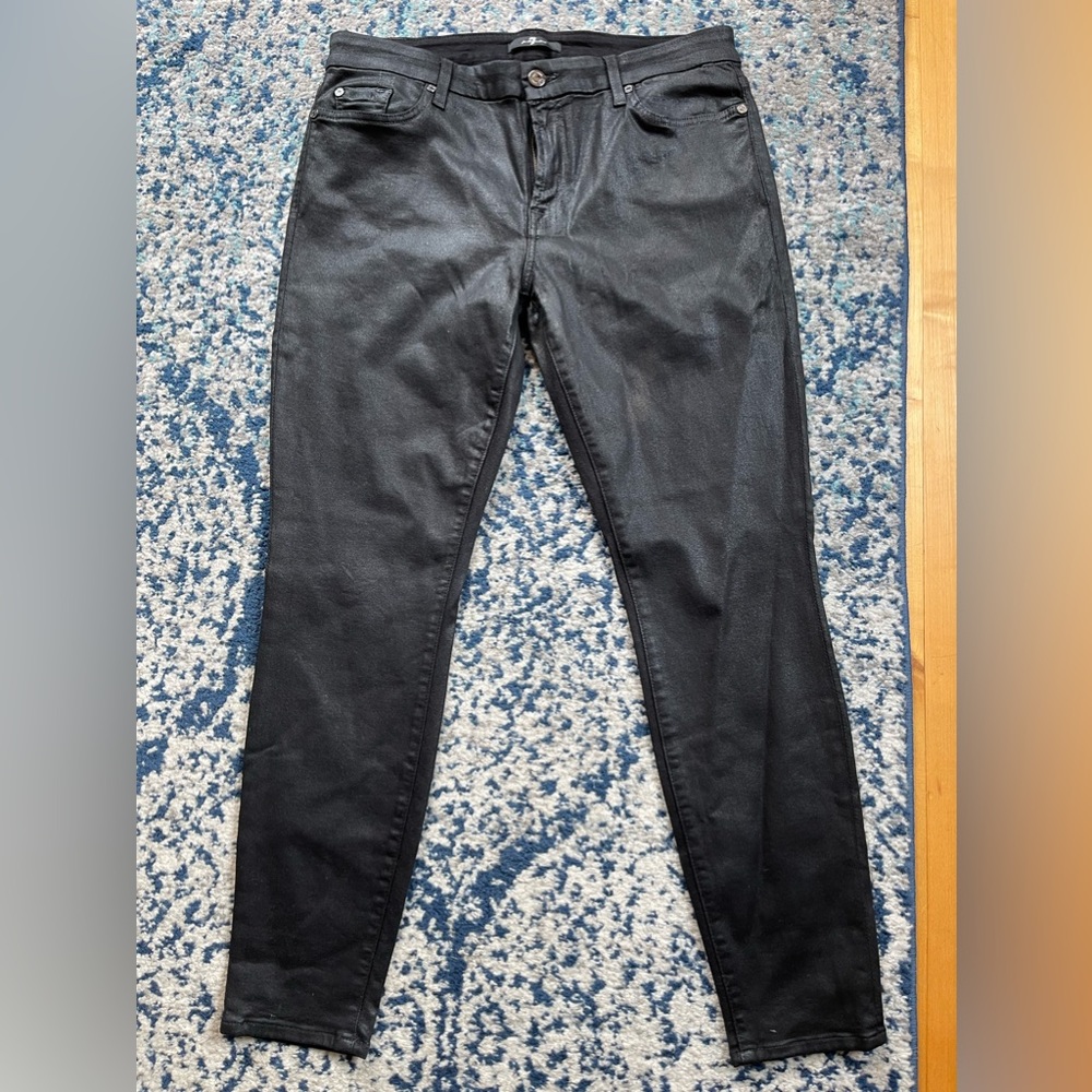 7 For All Mankind black shine jeans